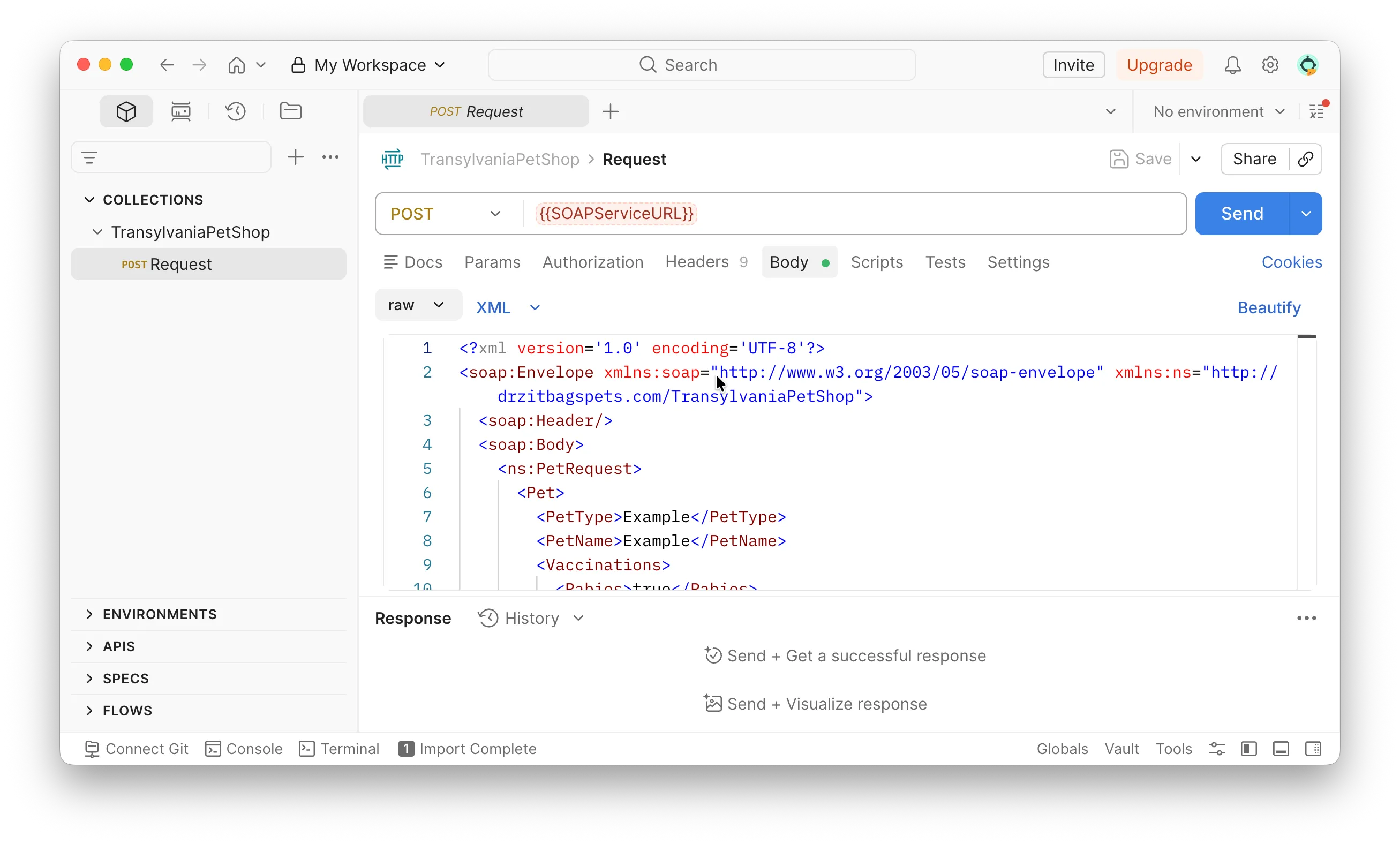 Postman takes the generated collections with no issue :)